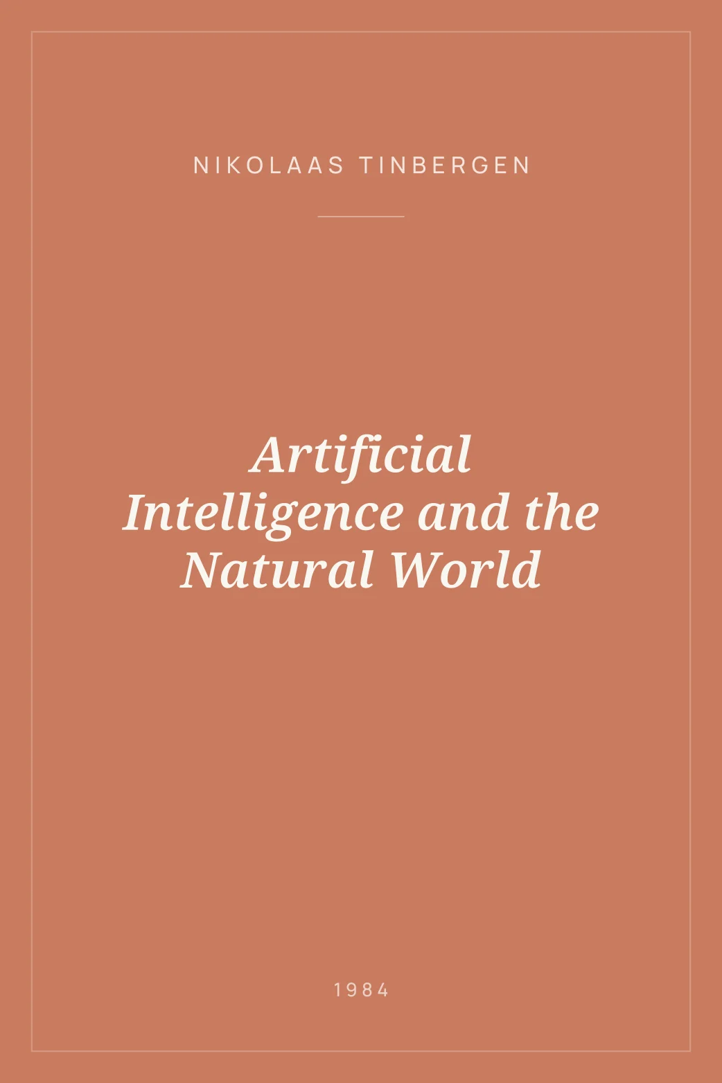 Portada de Artificial Intelligence and the Natural World