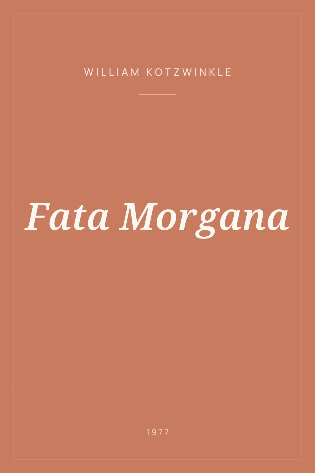 Portada de Fata Morgana