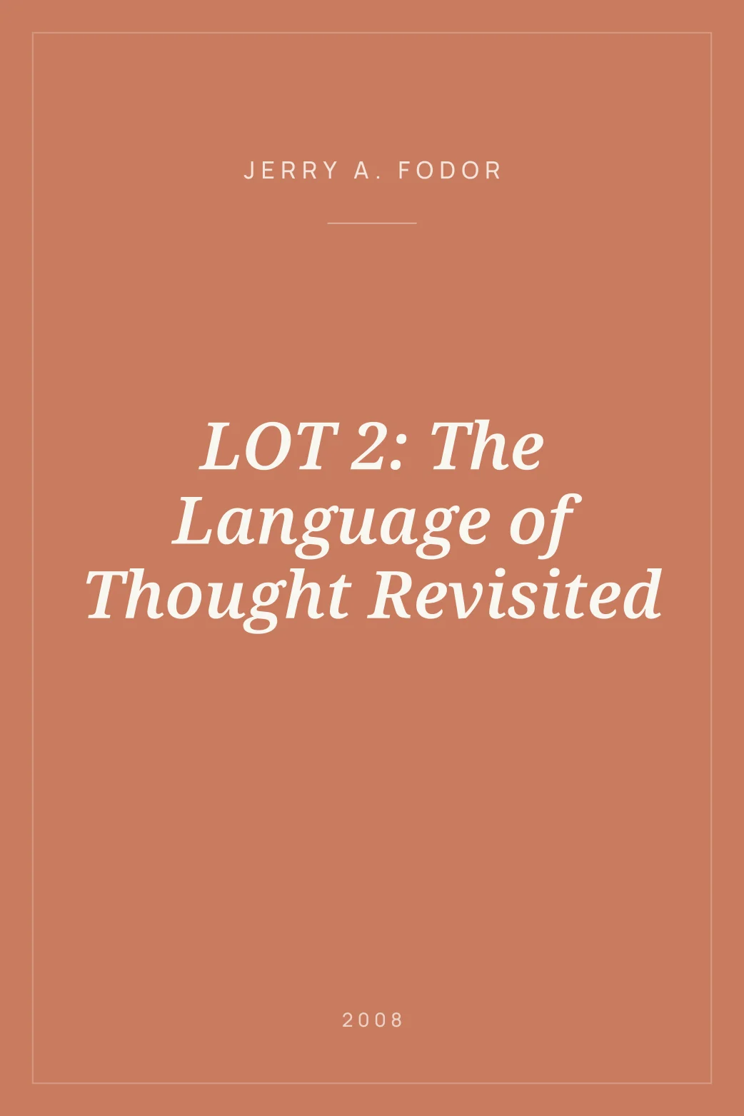 Portada de LOT 2: The Language of Thought Revisited