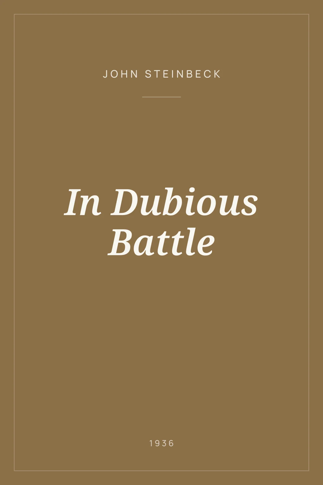 Portada de In Dubious Battle
