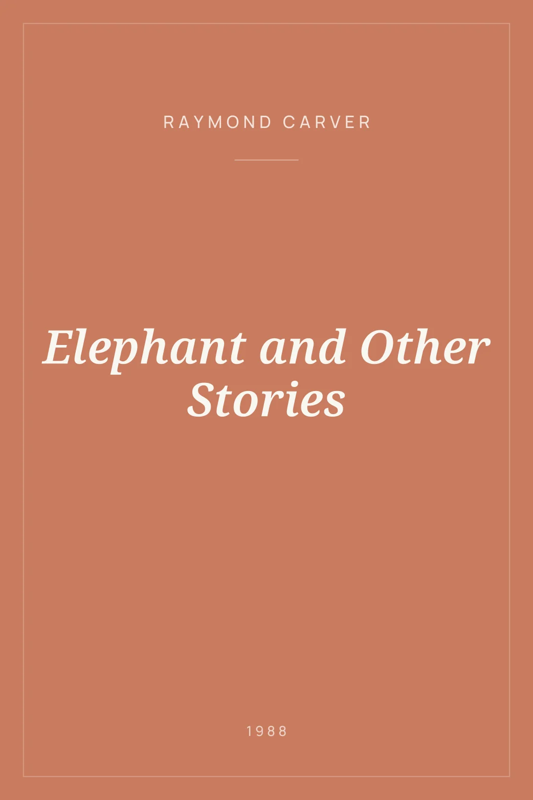 Portada de Elephant and Other Stories