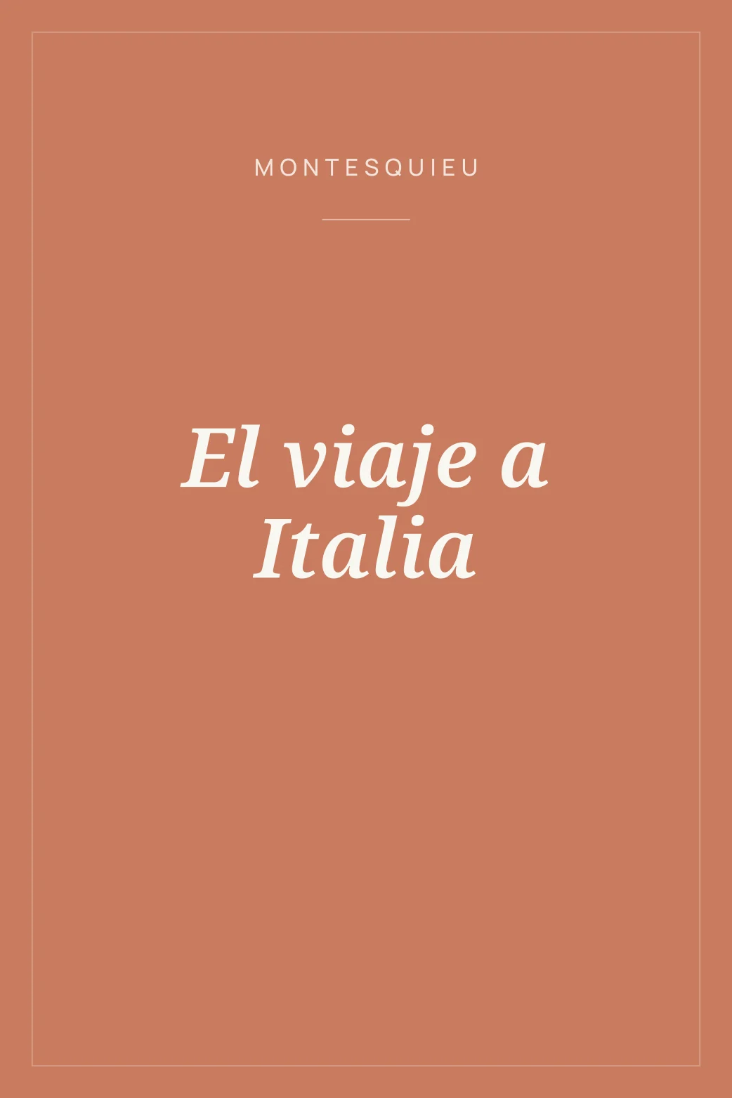 Portada de El viaje a Italia