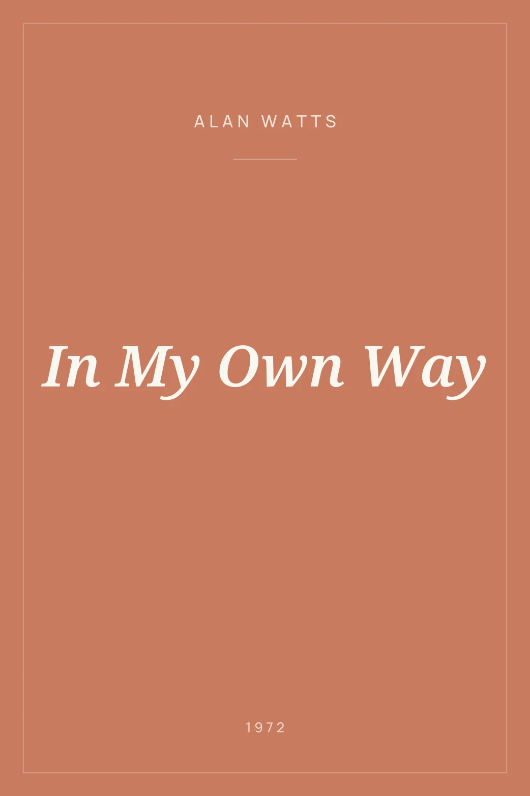 Portada de In My Own Way