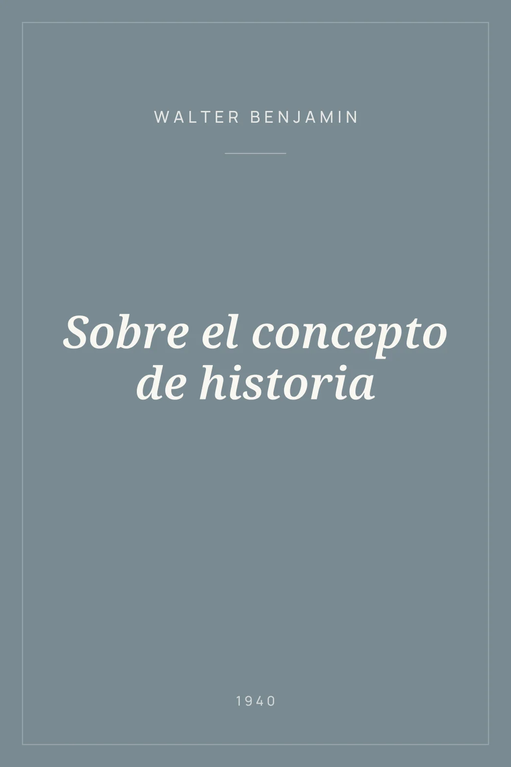 Portada de Sobre el concepto de historia