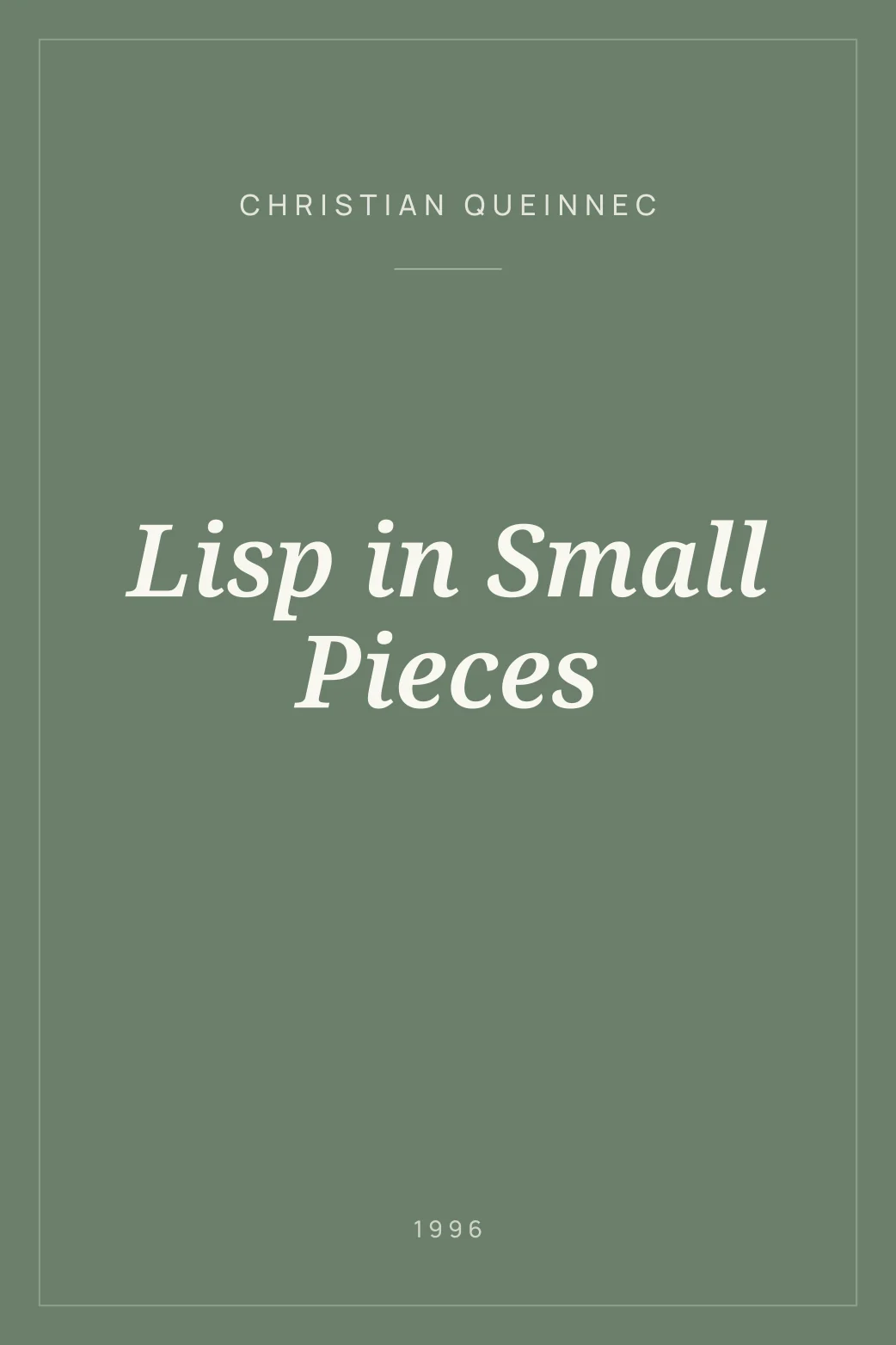 Portada de Lisp in Small Pieces