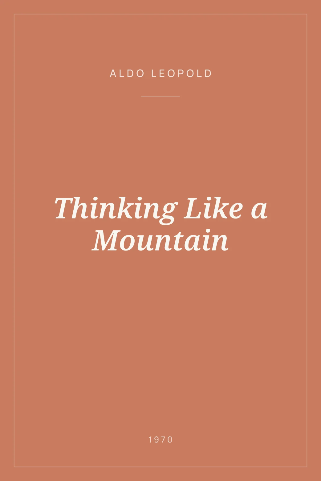 Portada de Thinking Like a Mountain