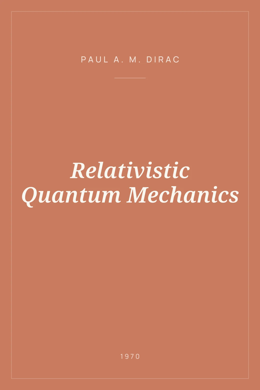 Portada de Relativistic Quantum Mechanics