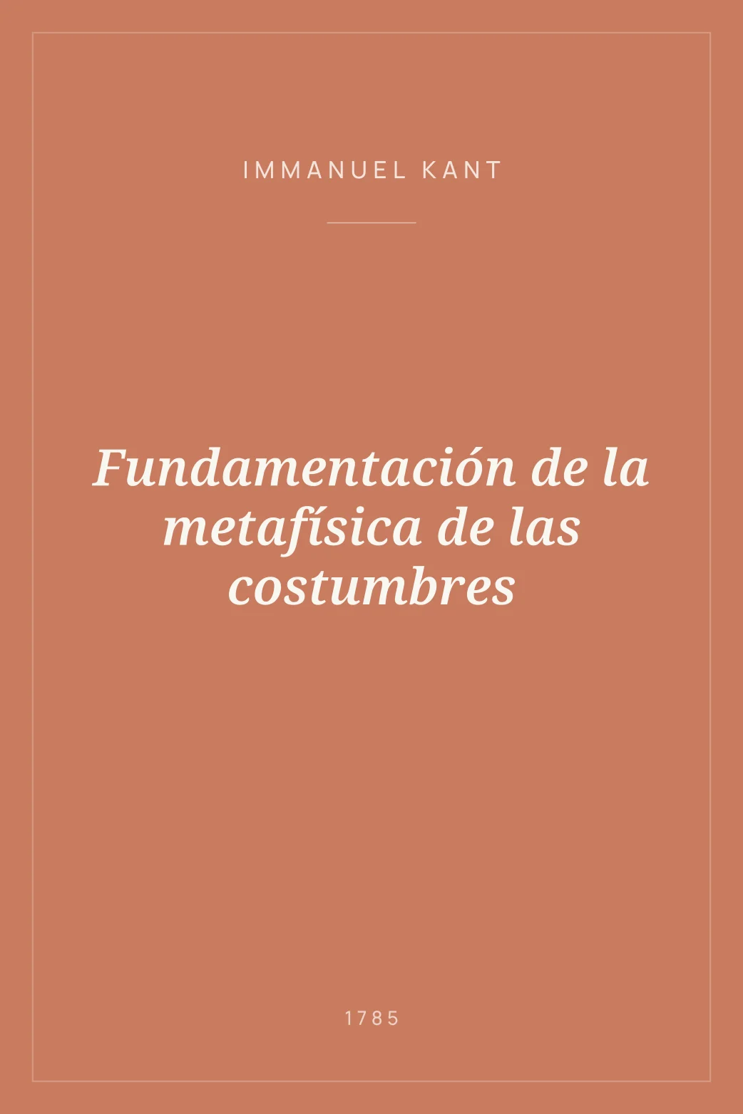 Portada de Fundamentación de la metafísica de las costumbres
