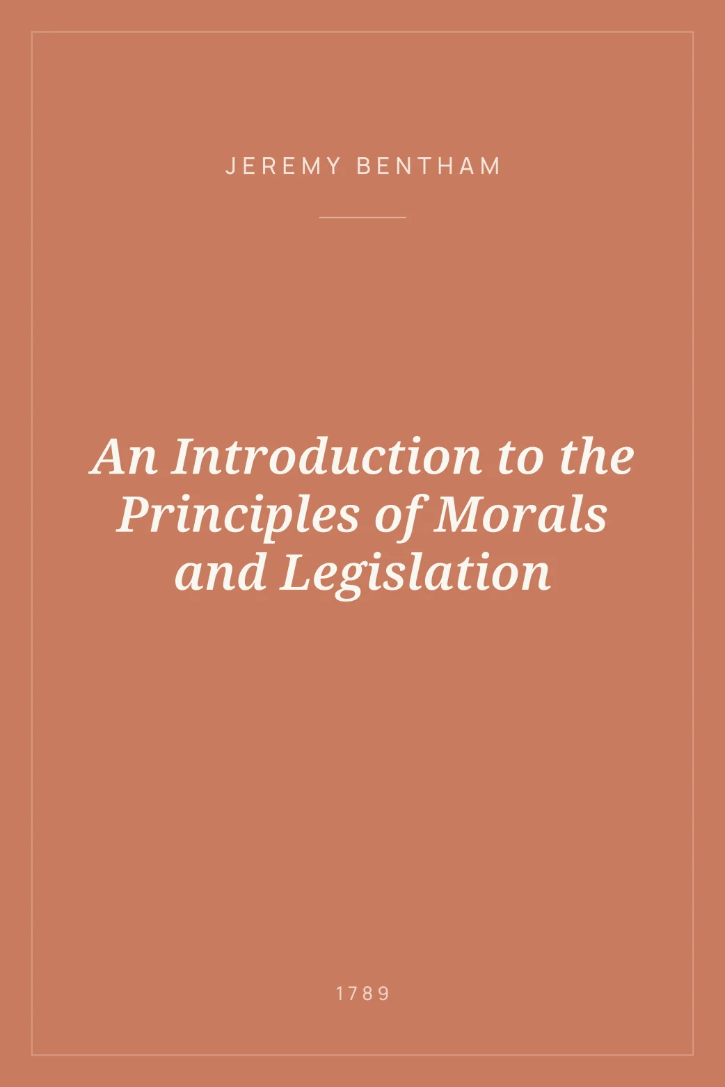 Portada de An Introduction to the Principles of Morals and Legislation