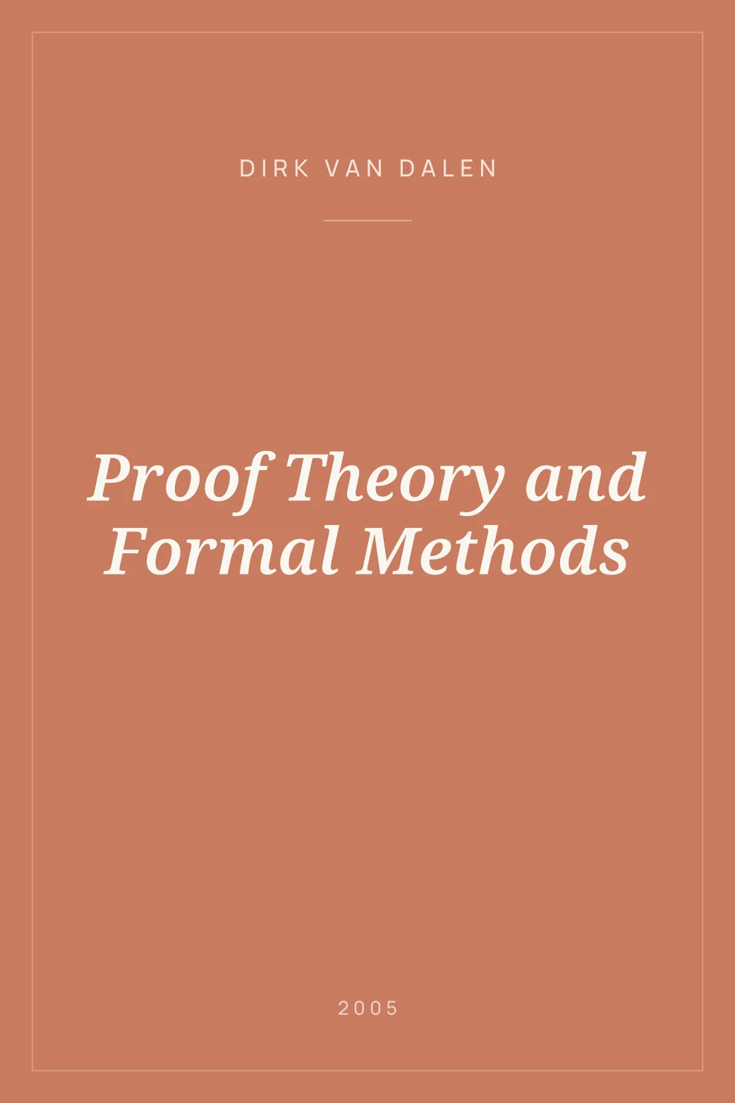 Portada de Proof Theory and Formal Methods