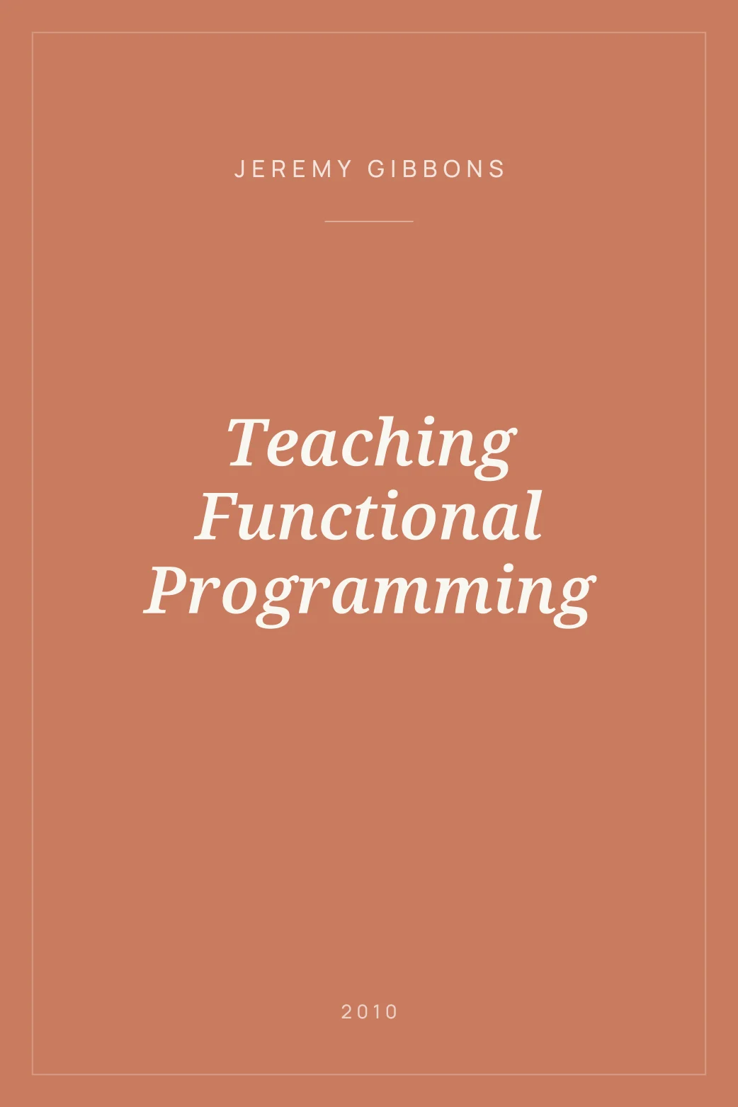 Portada de Teaching Functional Programming