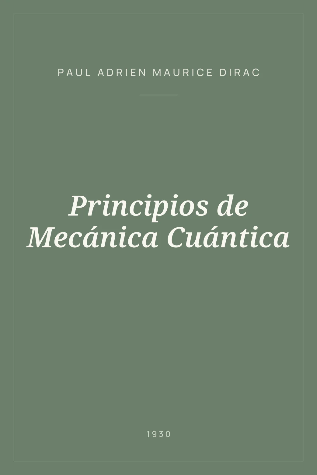 Portada de Principios de Mecánica Cuántica