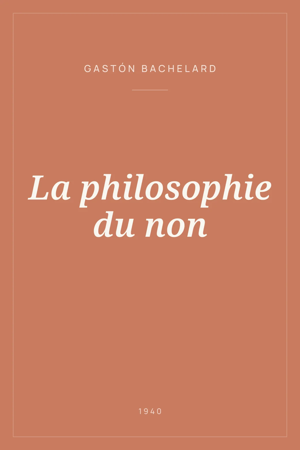 Portada de La philosophie du non
