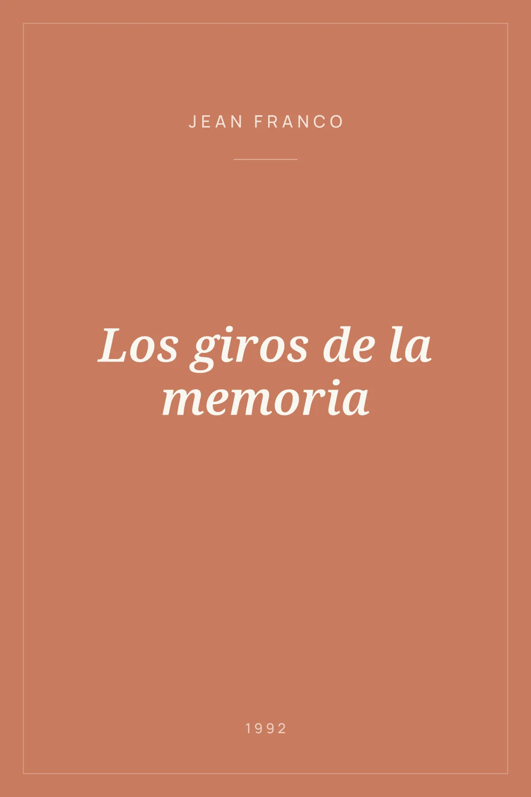 Portada de Los giros de la memoria