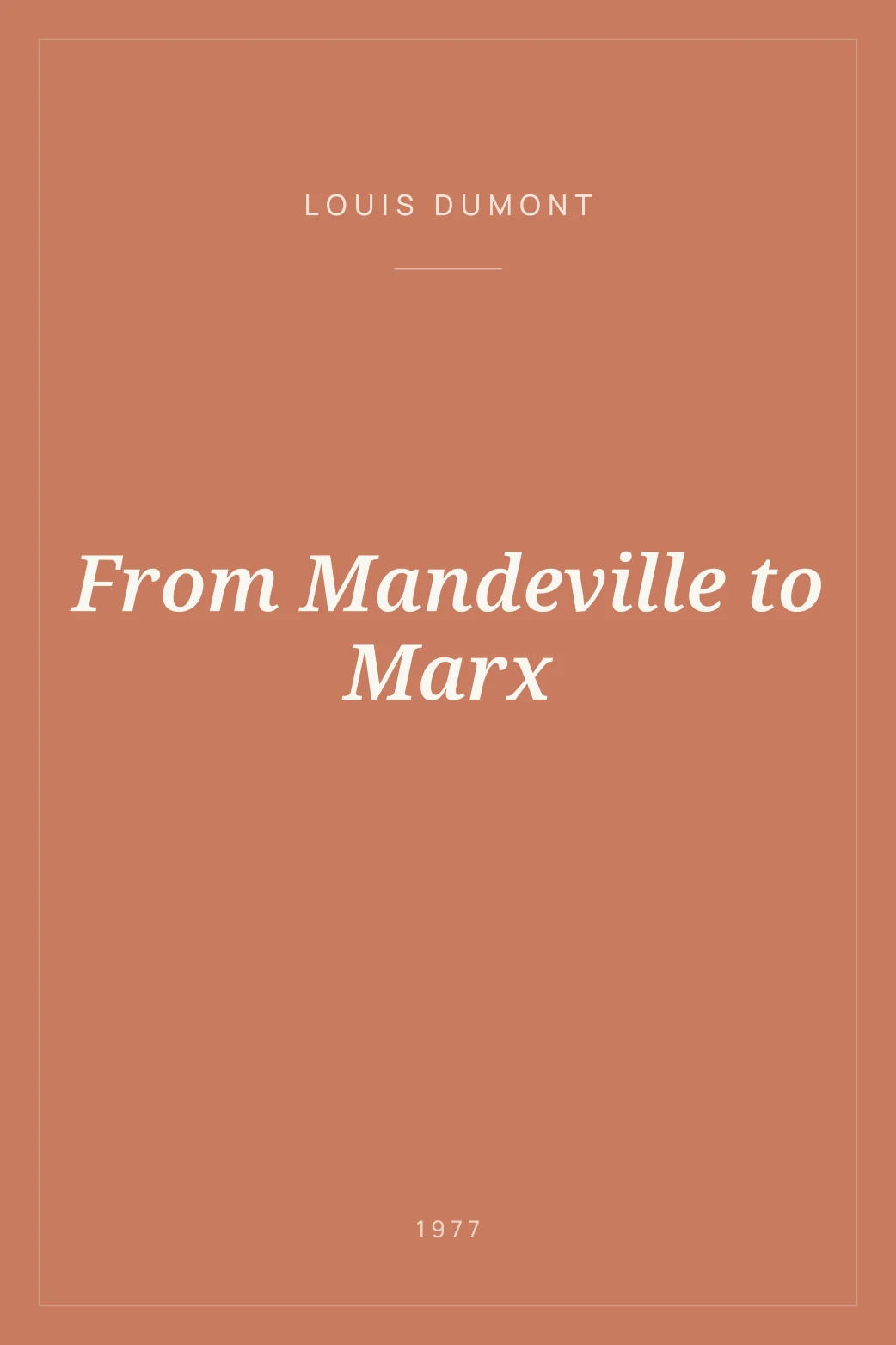Portada de From Mandeville to Marx