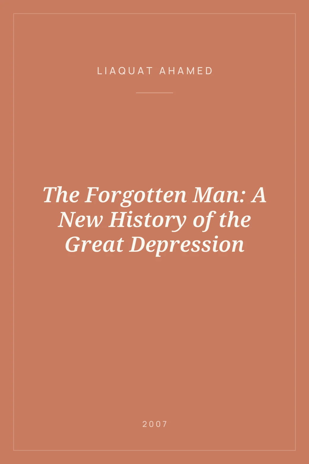 Portada de The Forgotten Man: A New History of the Great Depression