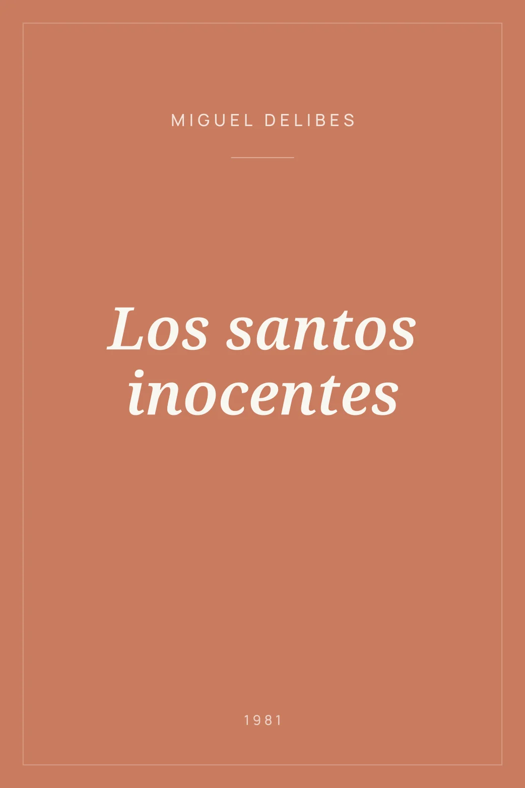 Portada de Los santos inocentes