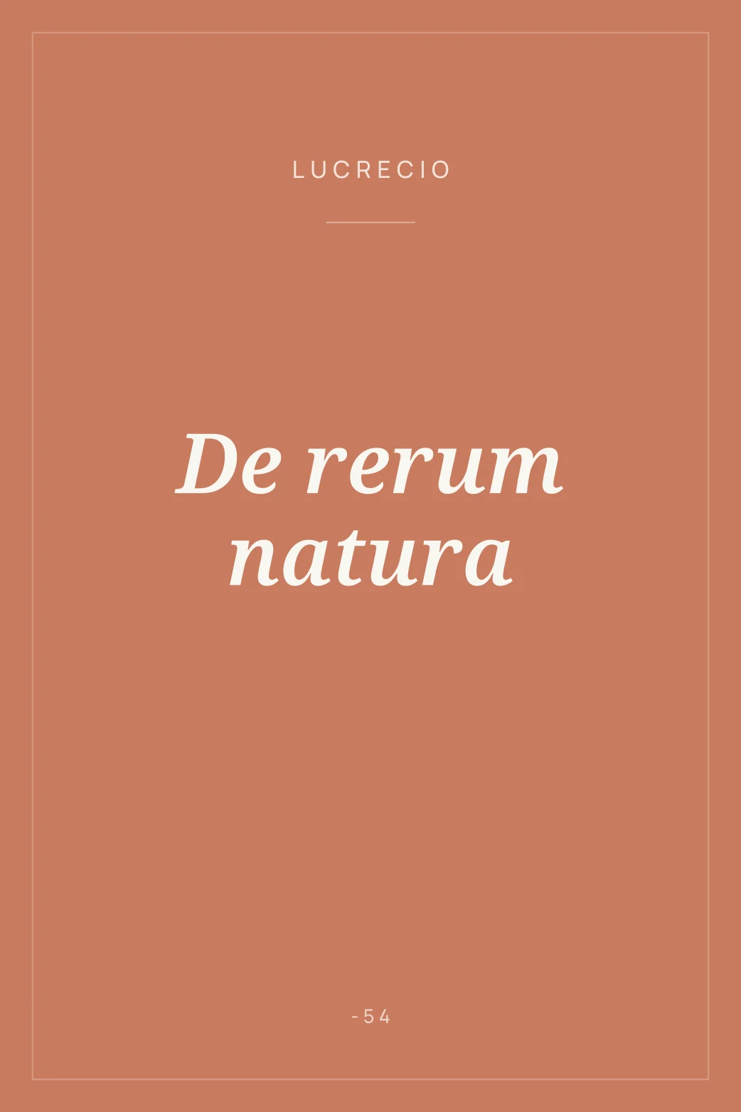 Portada de De rerum natura