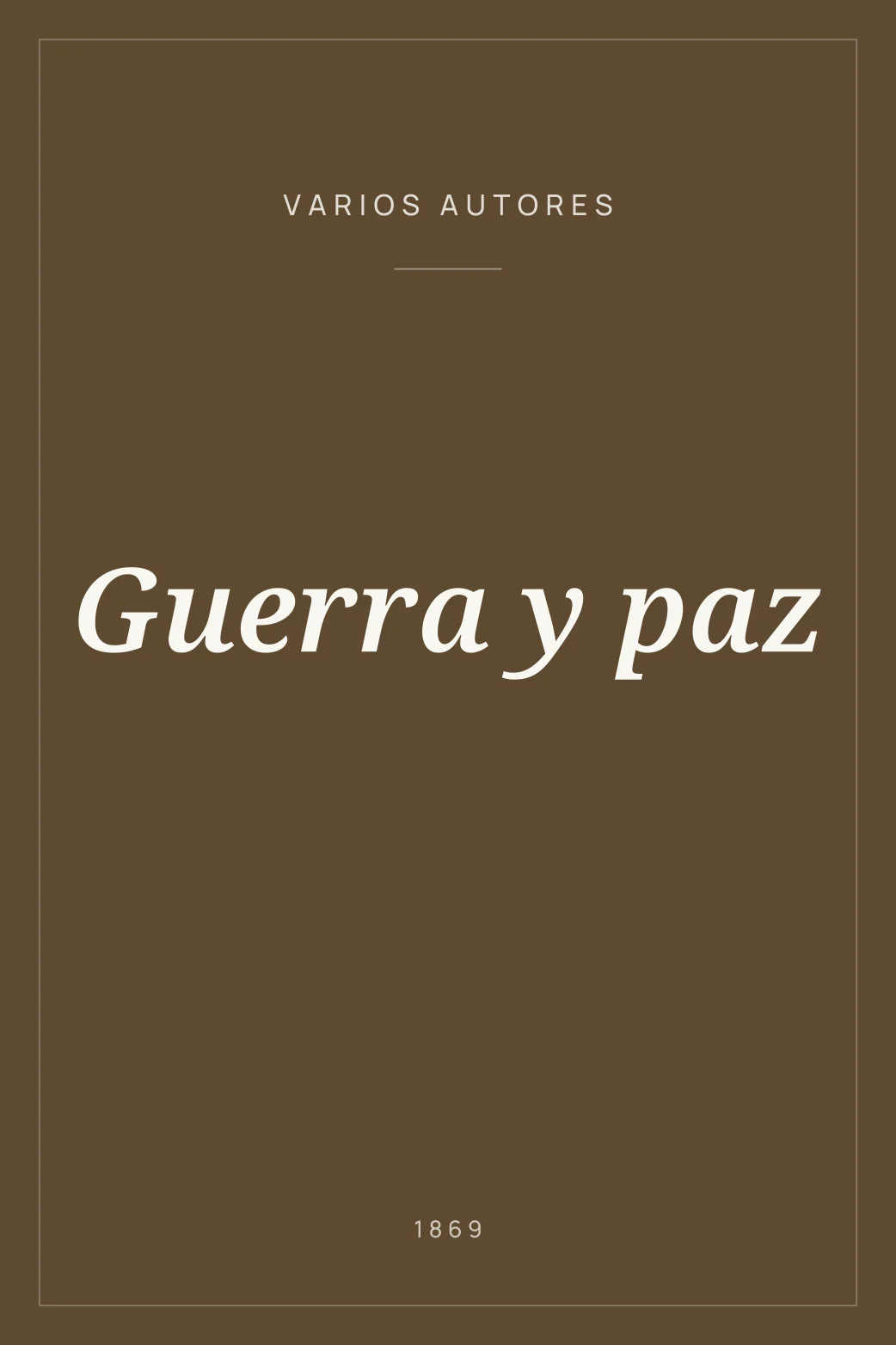 Portada de Guerra y paz