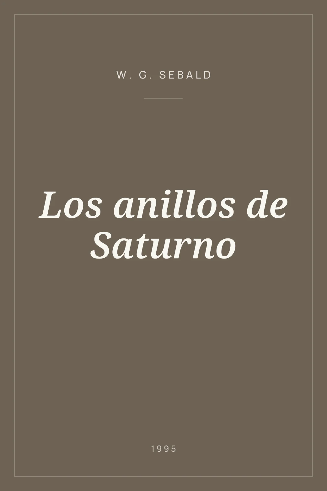 Portada de Los anillos de Saturno