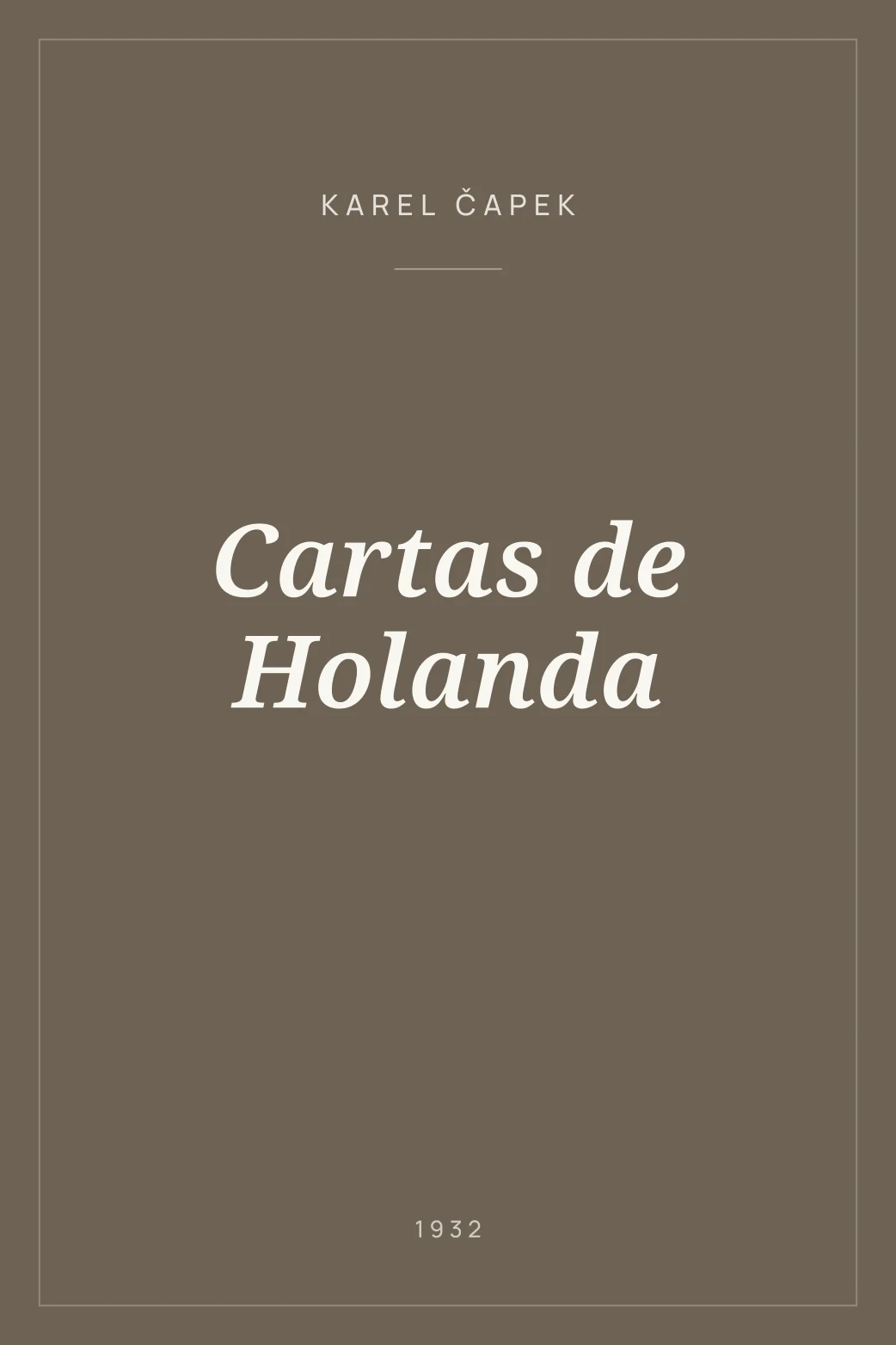Portada de Cartas de Holanda