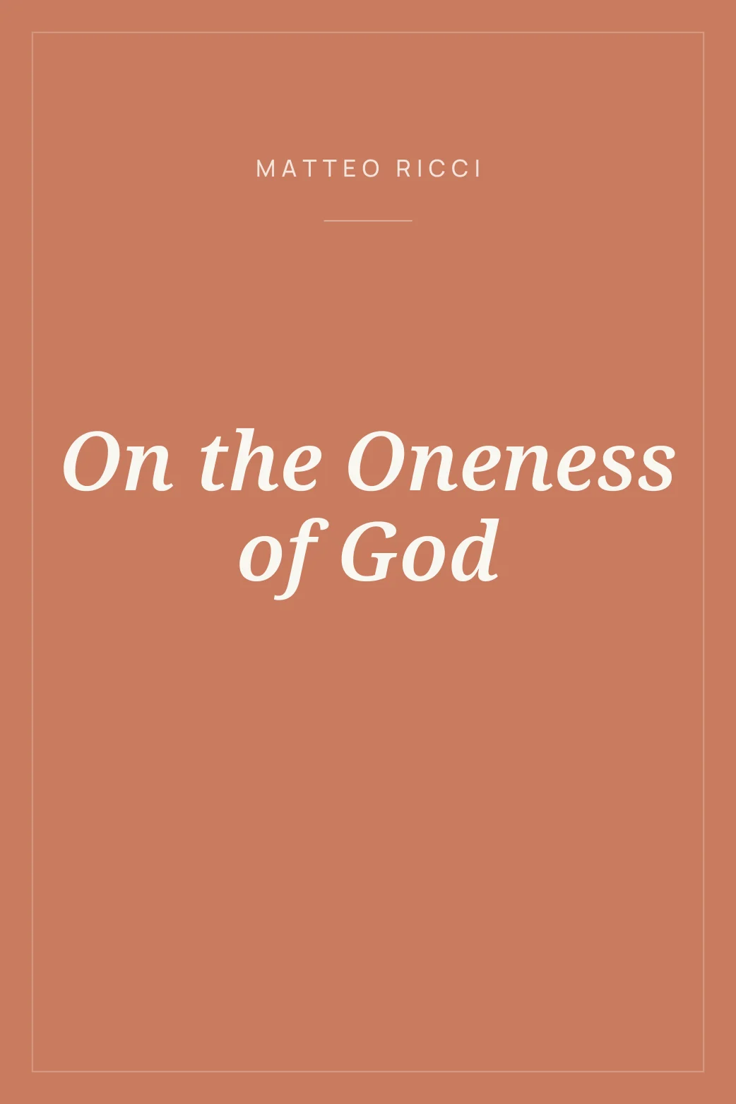 Portada de On the Oneness of God