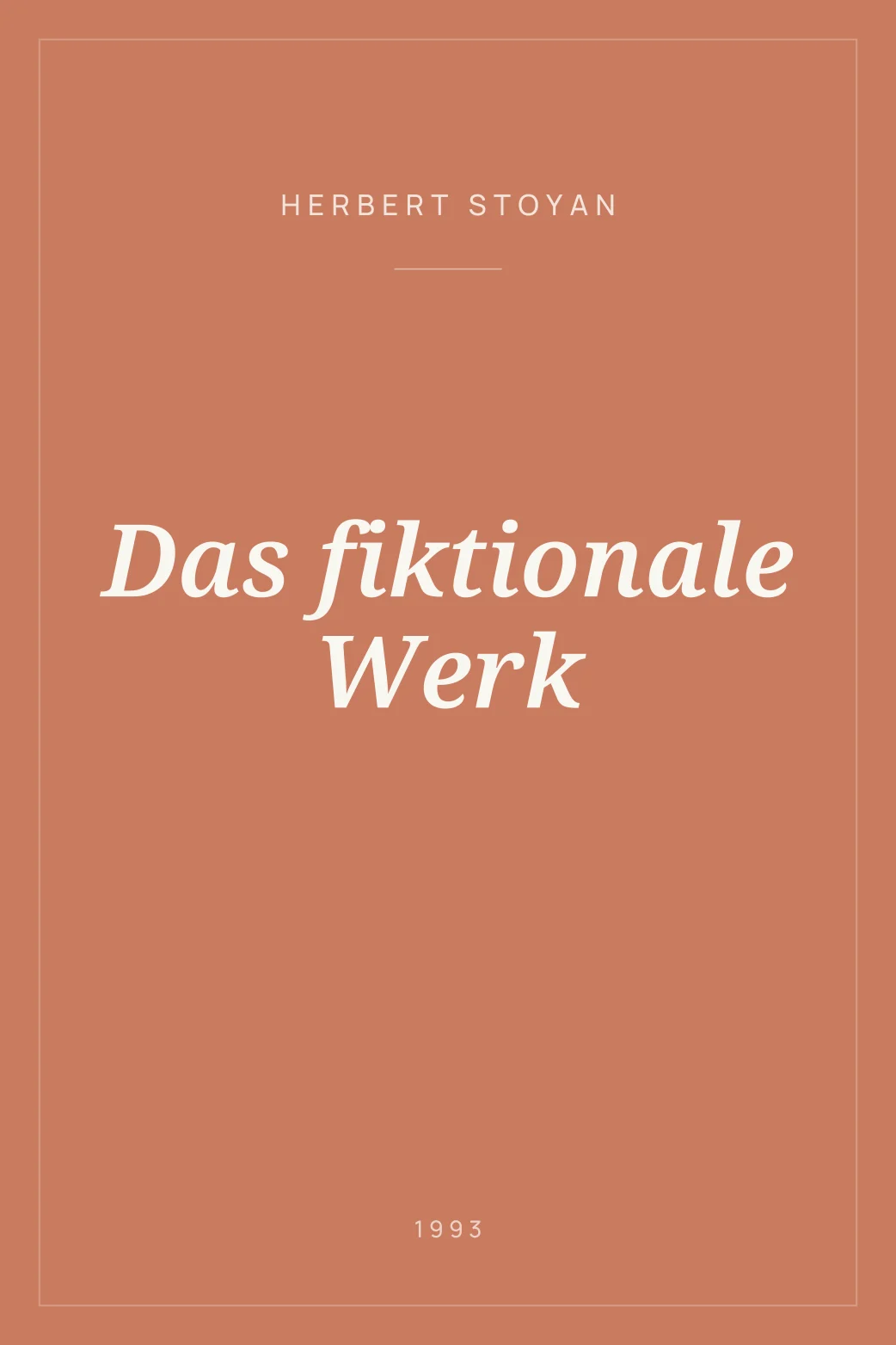 Portada de Das fiktionale Werk