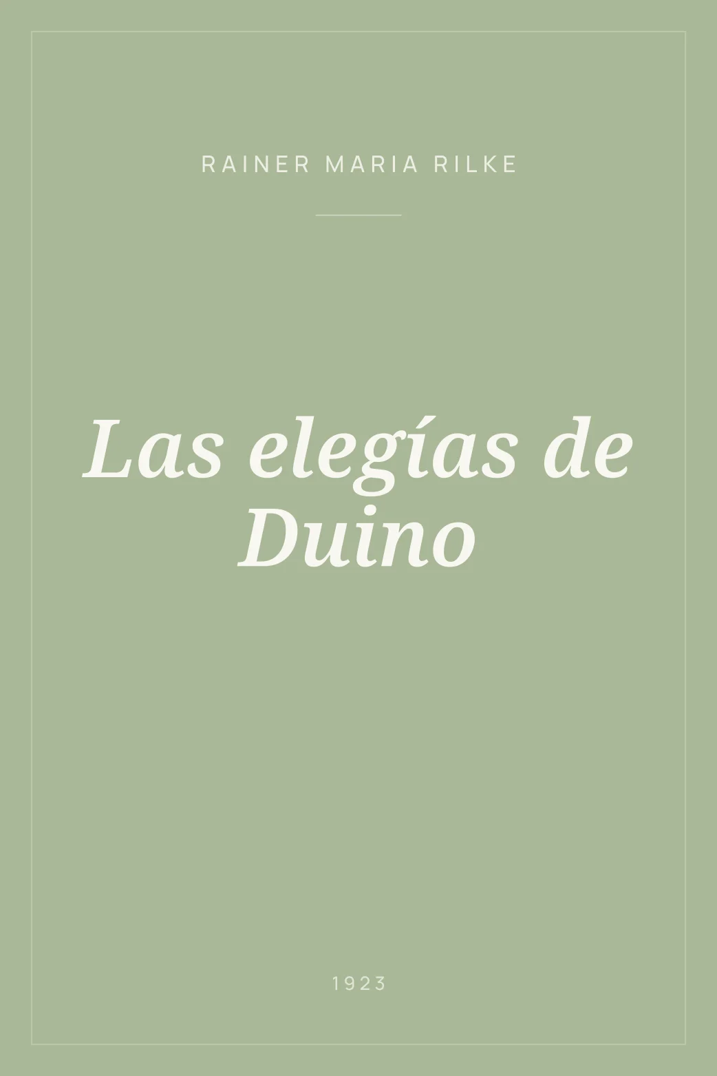 Portada de Las elegías de Duino