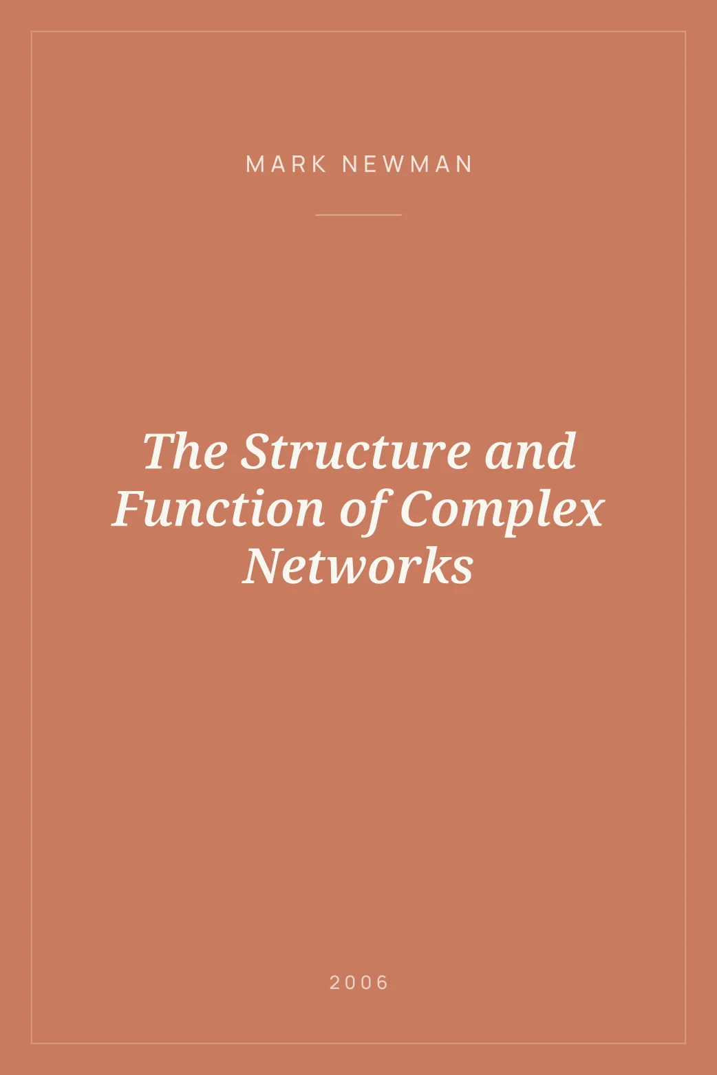 Portada de The Structure and Function of Complex Networks