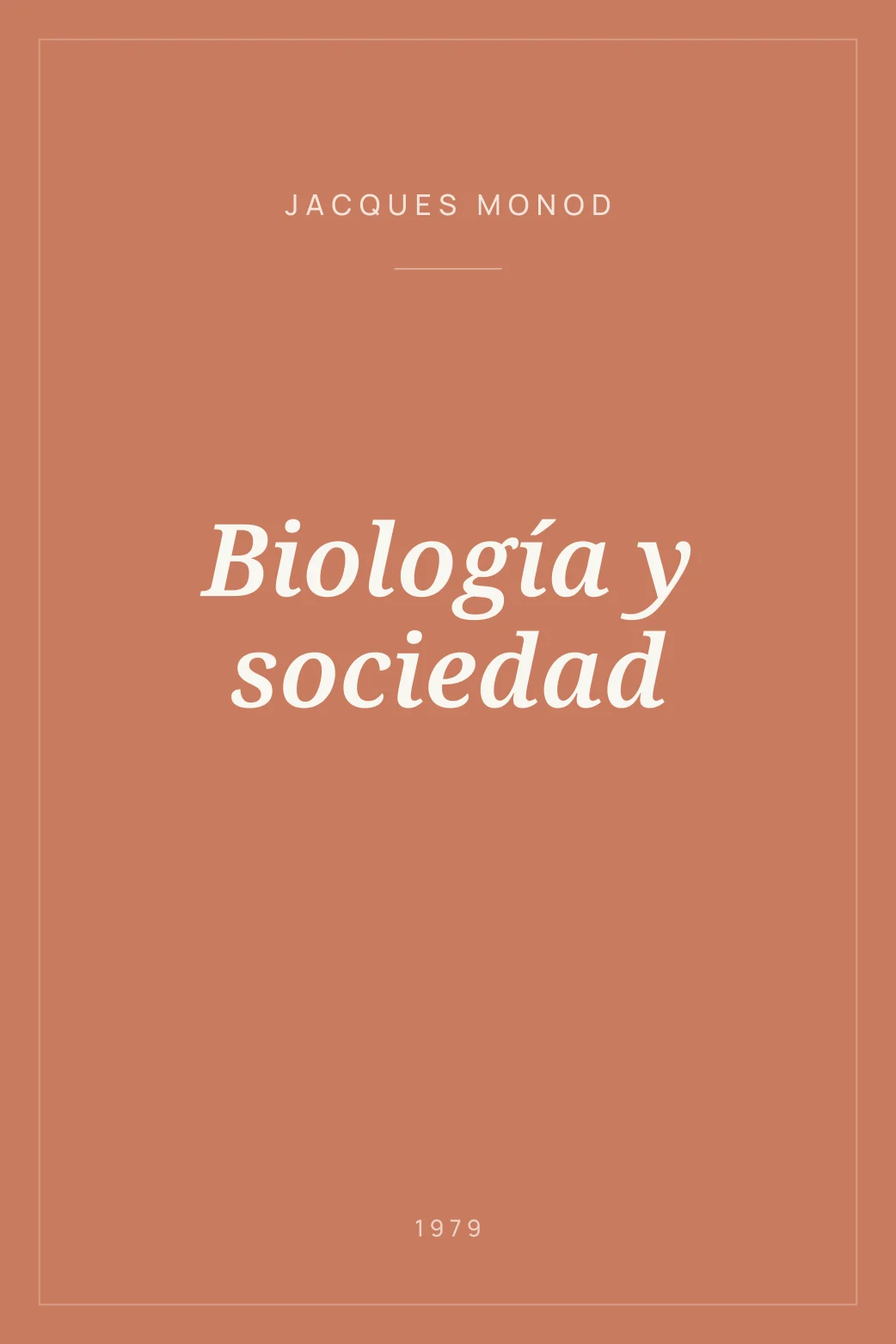 Portada de Biología y sociedad