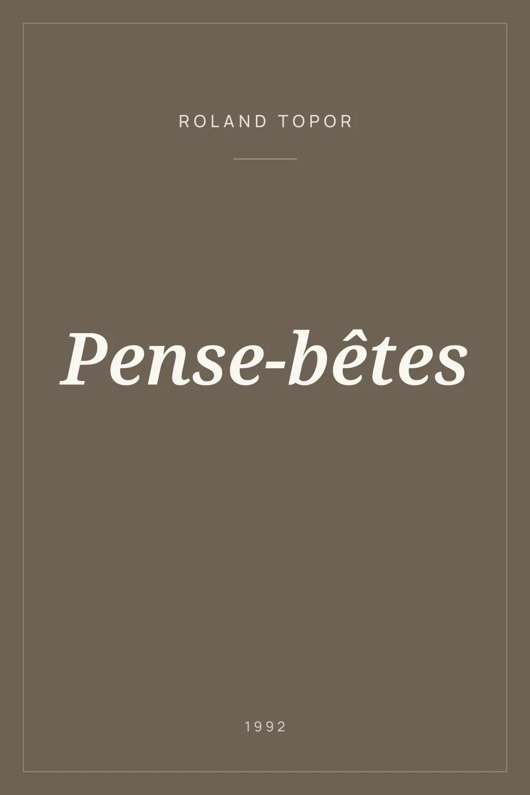 Portada de Pense-bêtes