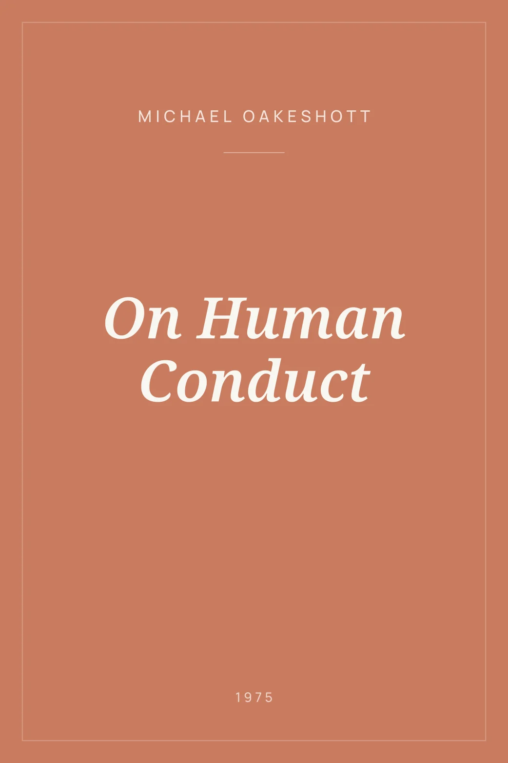 Portada de On Human Conduct