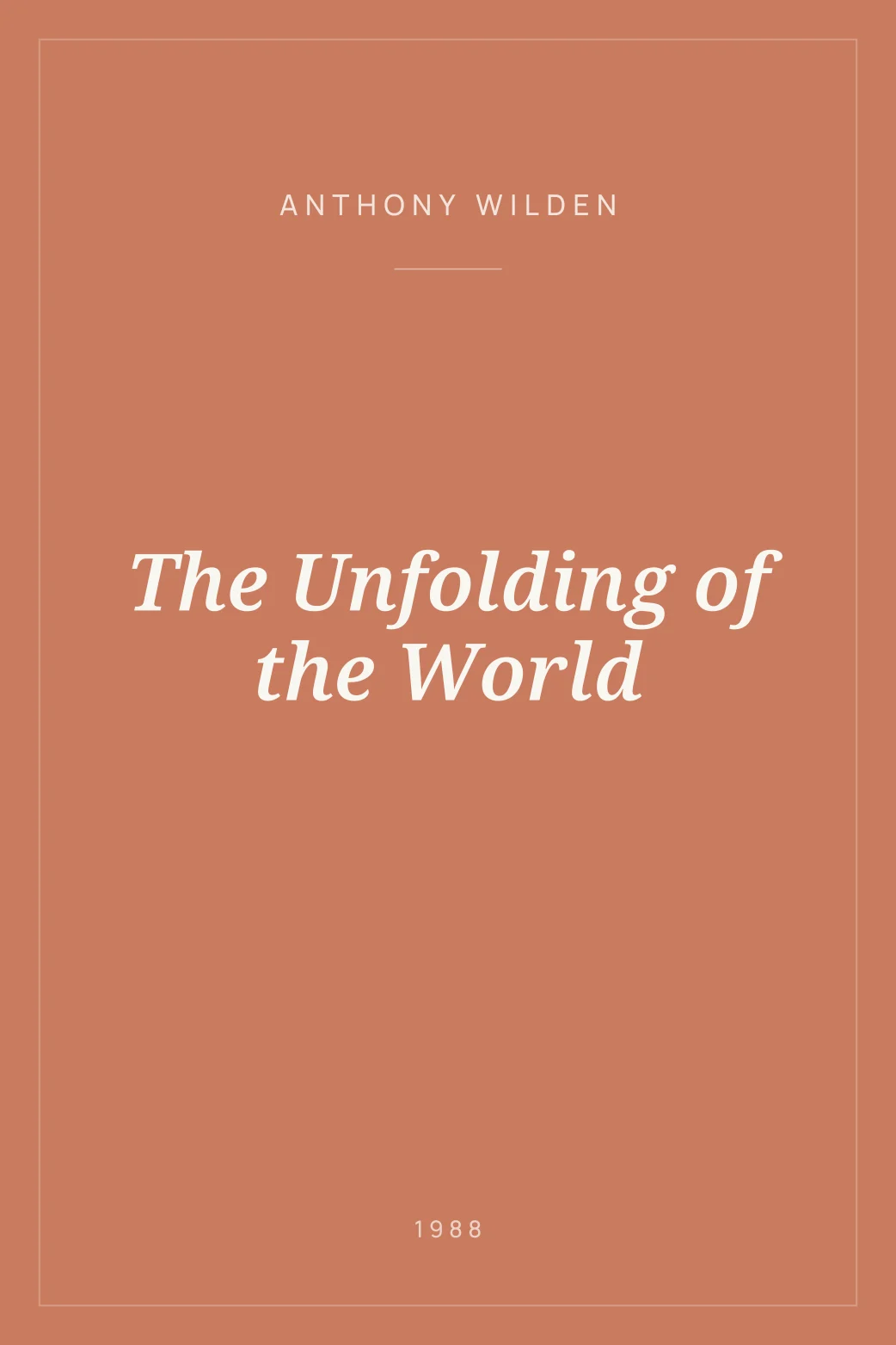 Portada de The Unfolding of the World