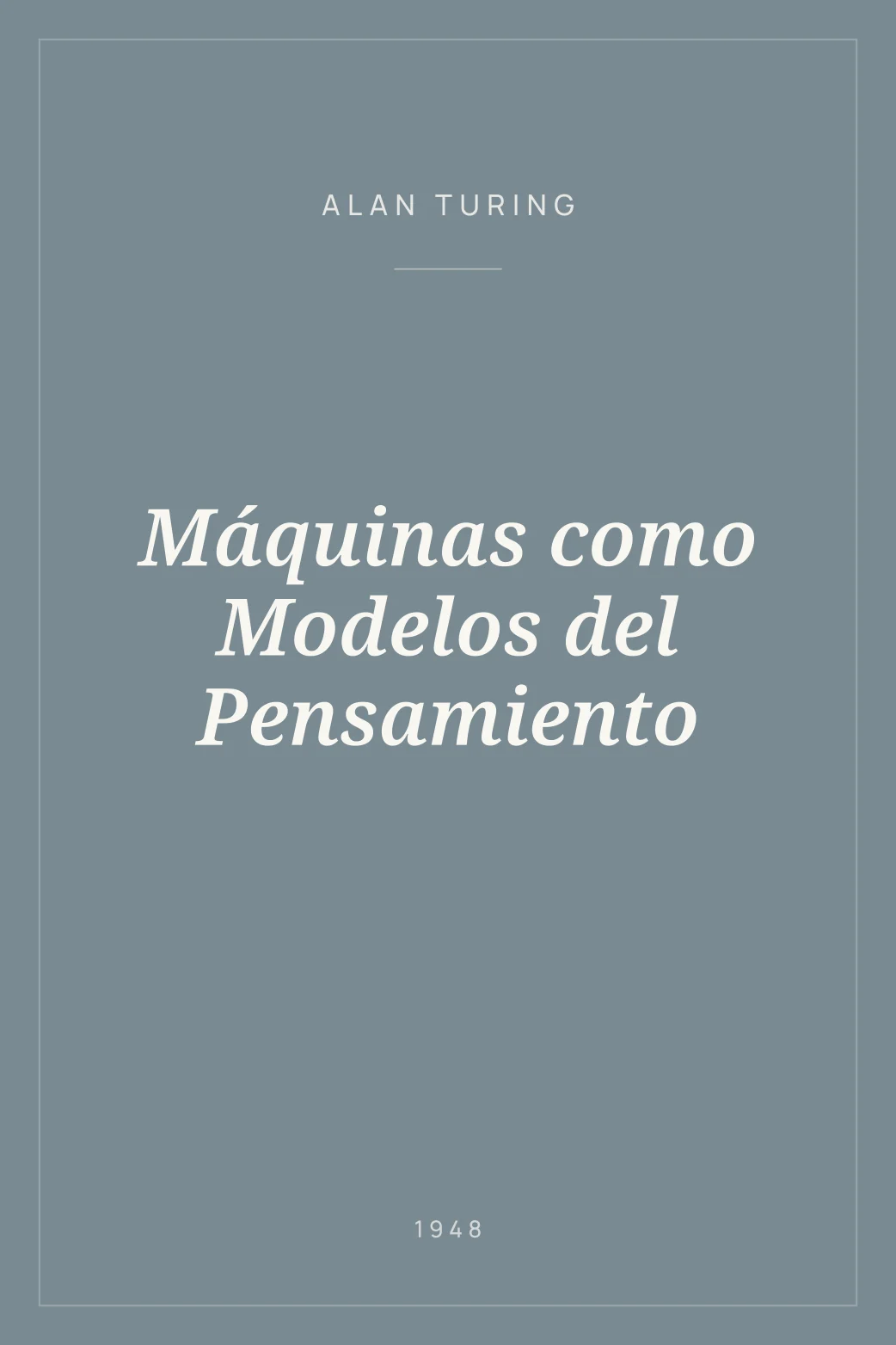 Portada de Máquinas como Modelos del Pensamiento