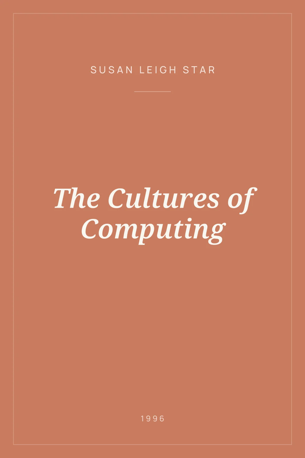 Portada de The Cultures of Computing