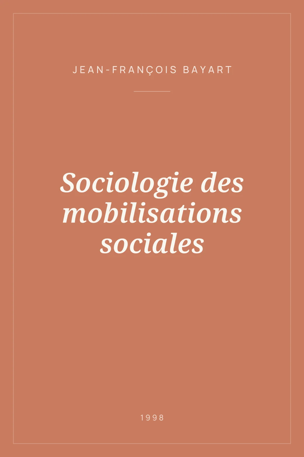 Portada de Sociologie des mobilisations sociales