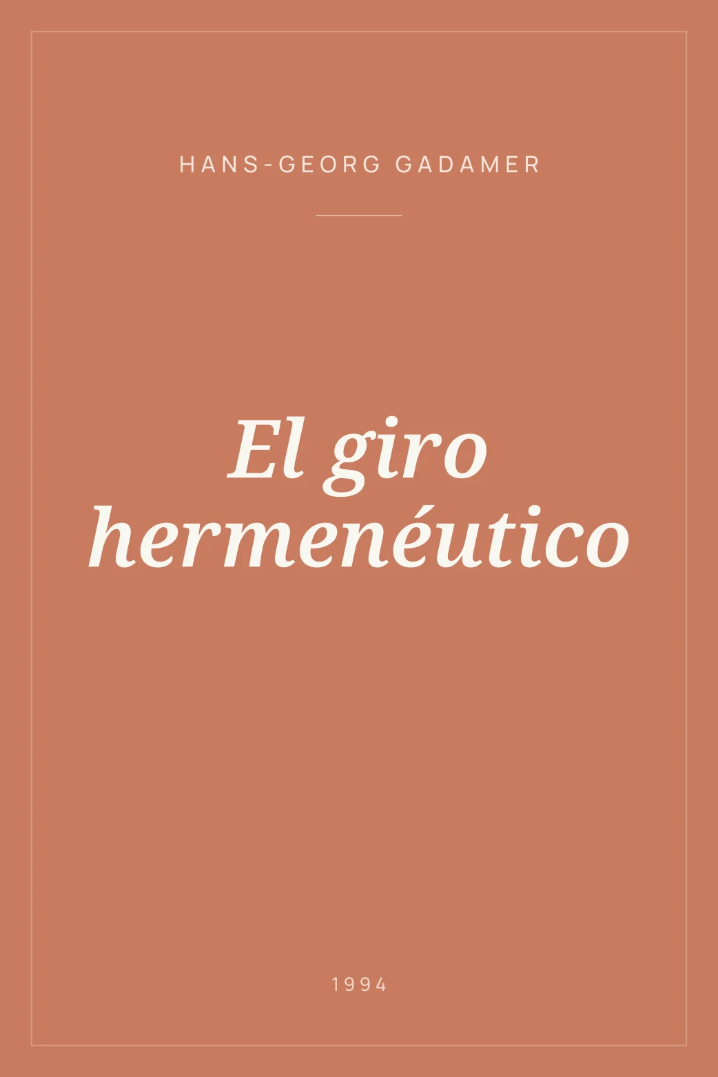 Portada de El giro hermenéutico