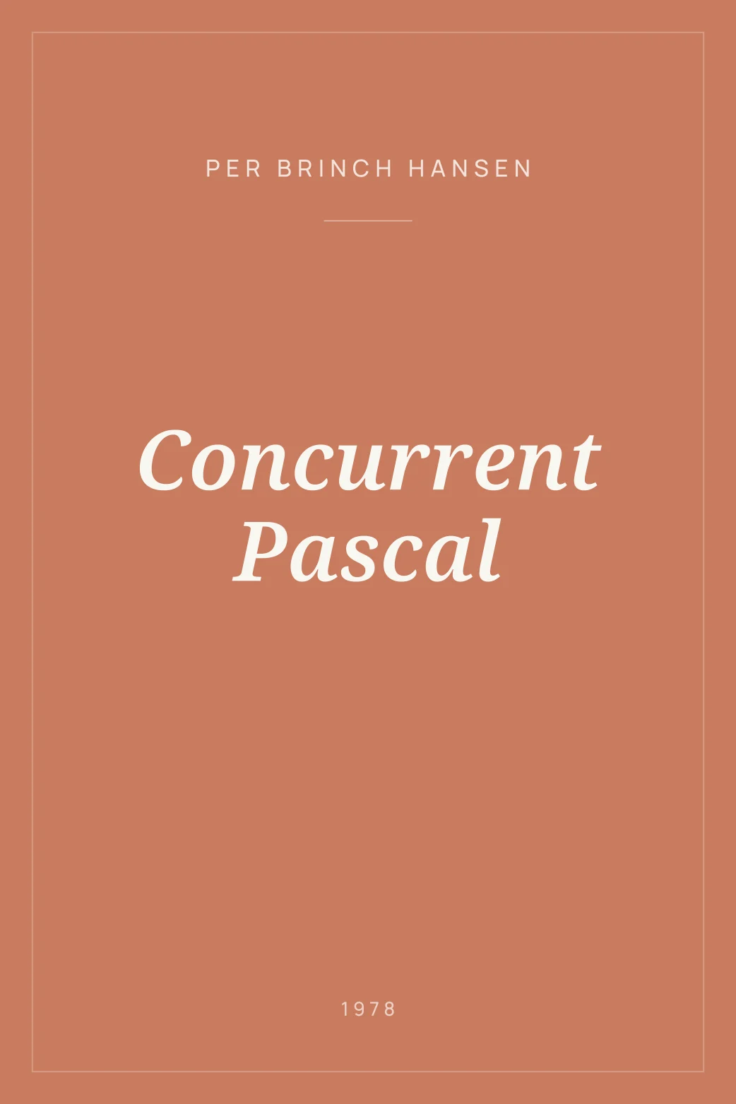 Portada de Concurrent Pascal