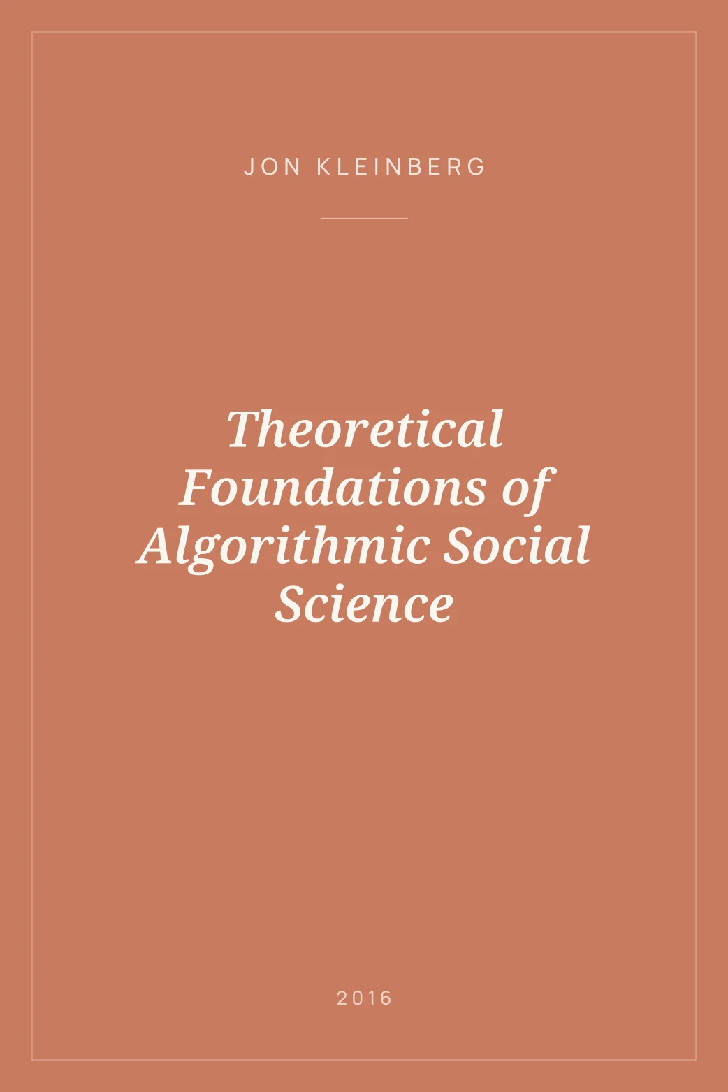 Portada de Theoretical Foundations of Algorithmic Social Science
