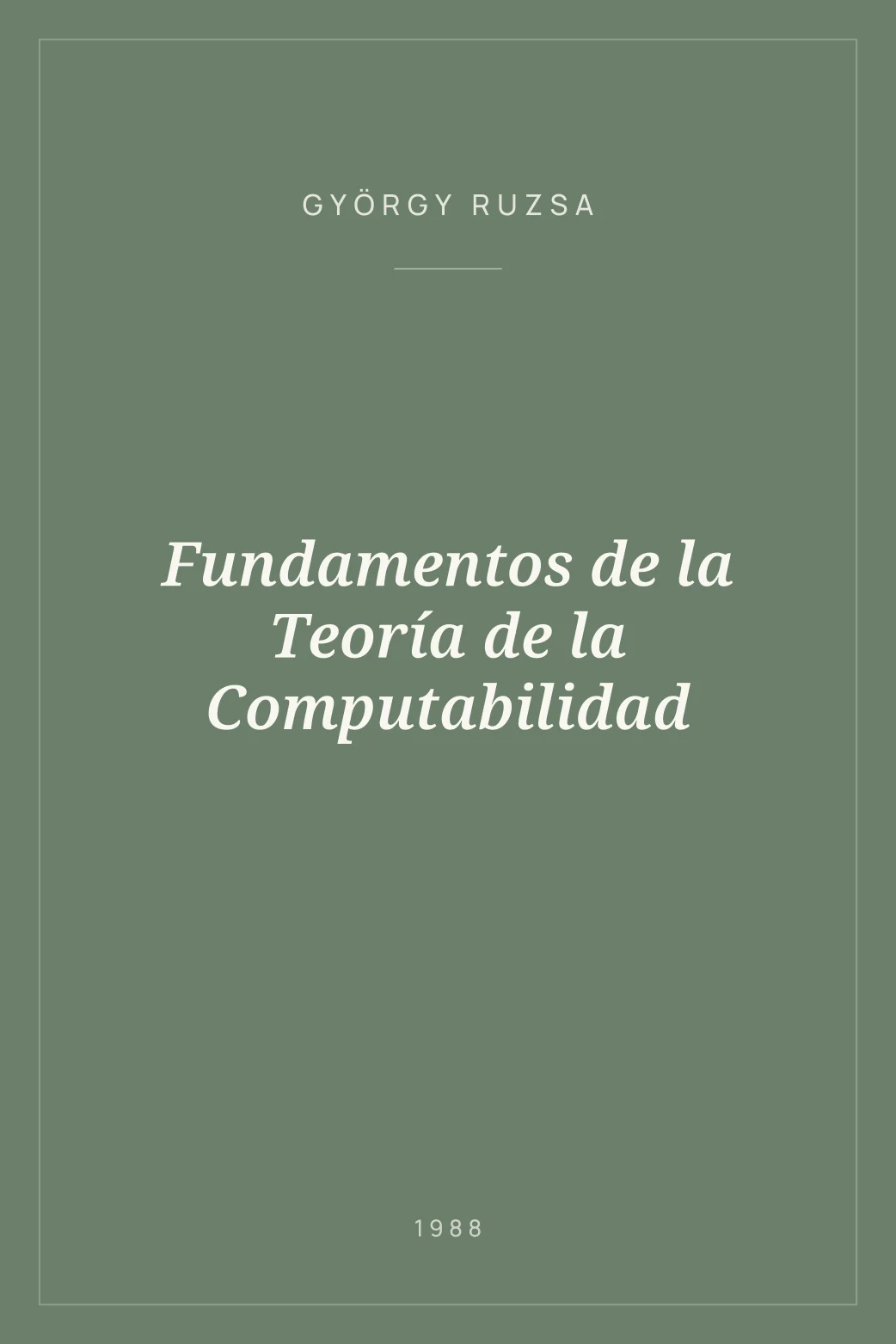 Portada de Fundamentos de la Teoría de la Computabilidad
