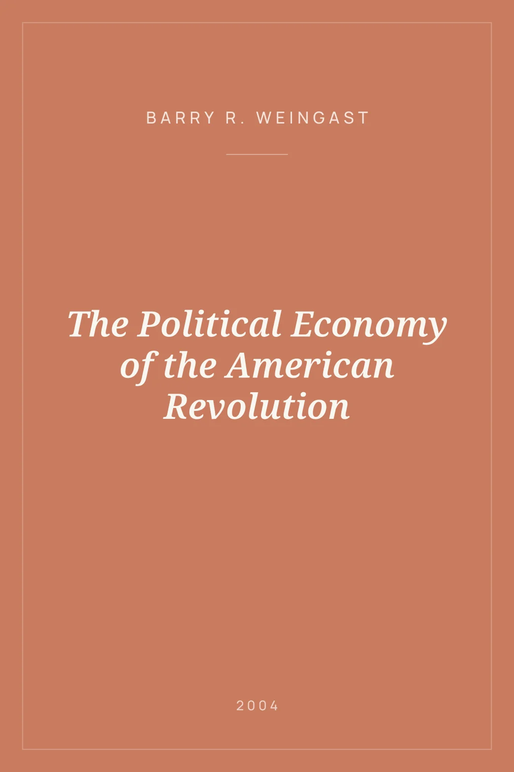 Portada de The Political Economy of the American Revolution