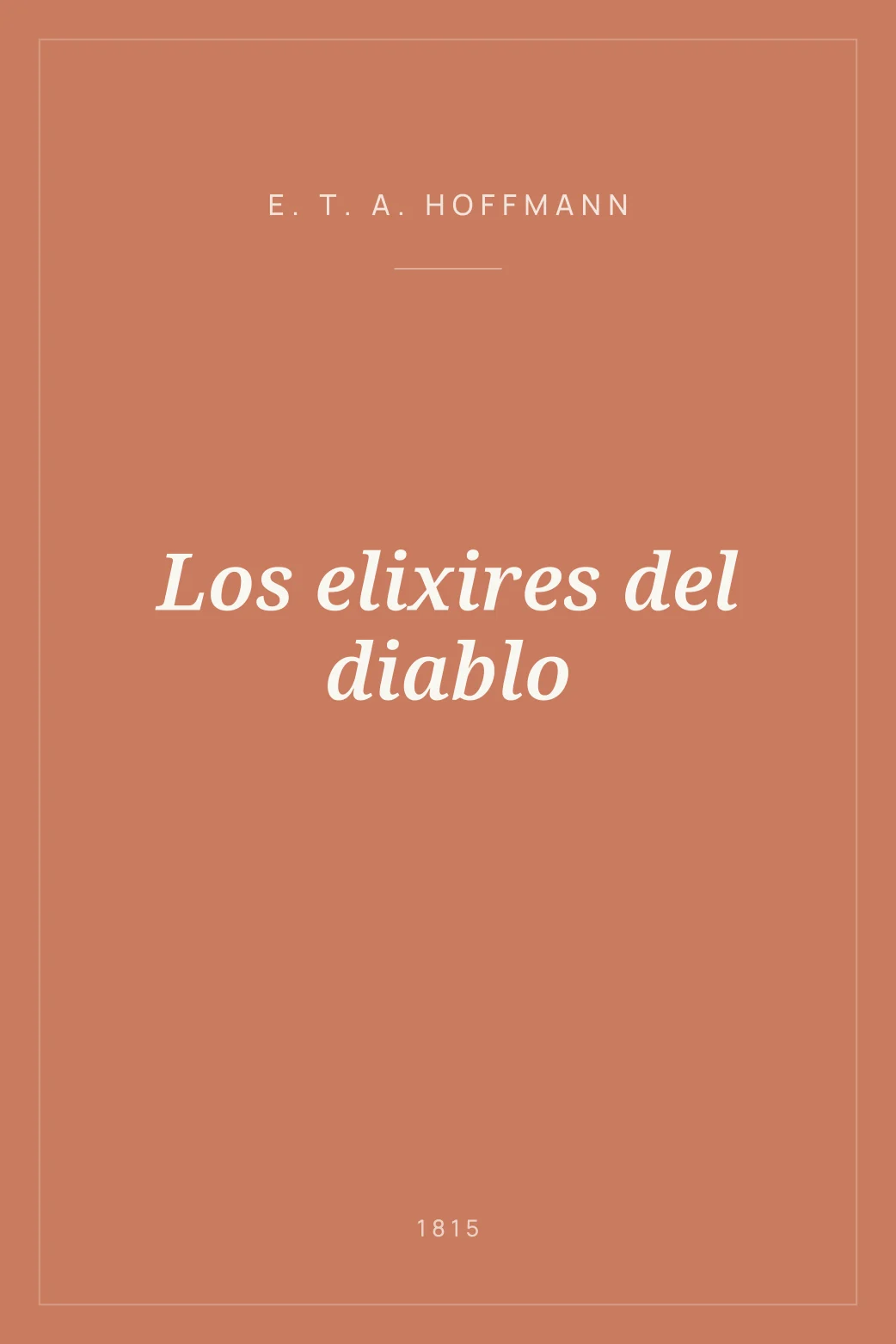 Portada de Los elixires del diablo