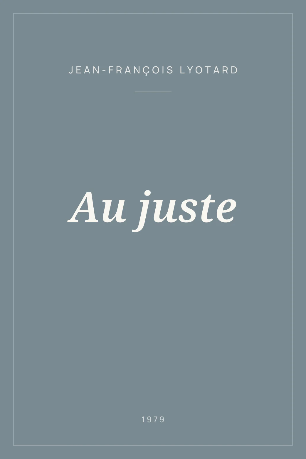 Portada de Au juste