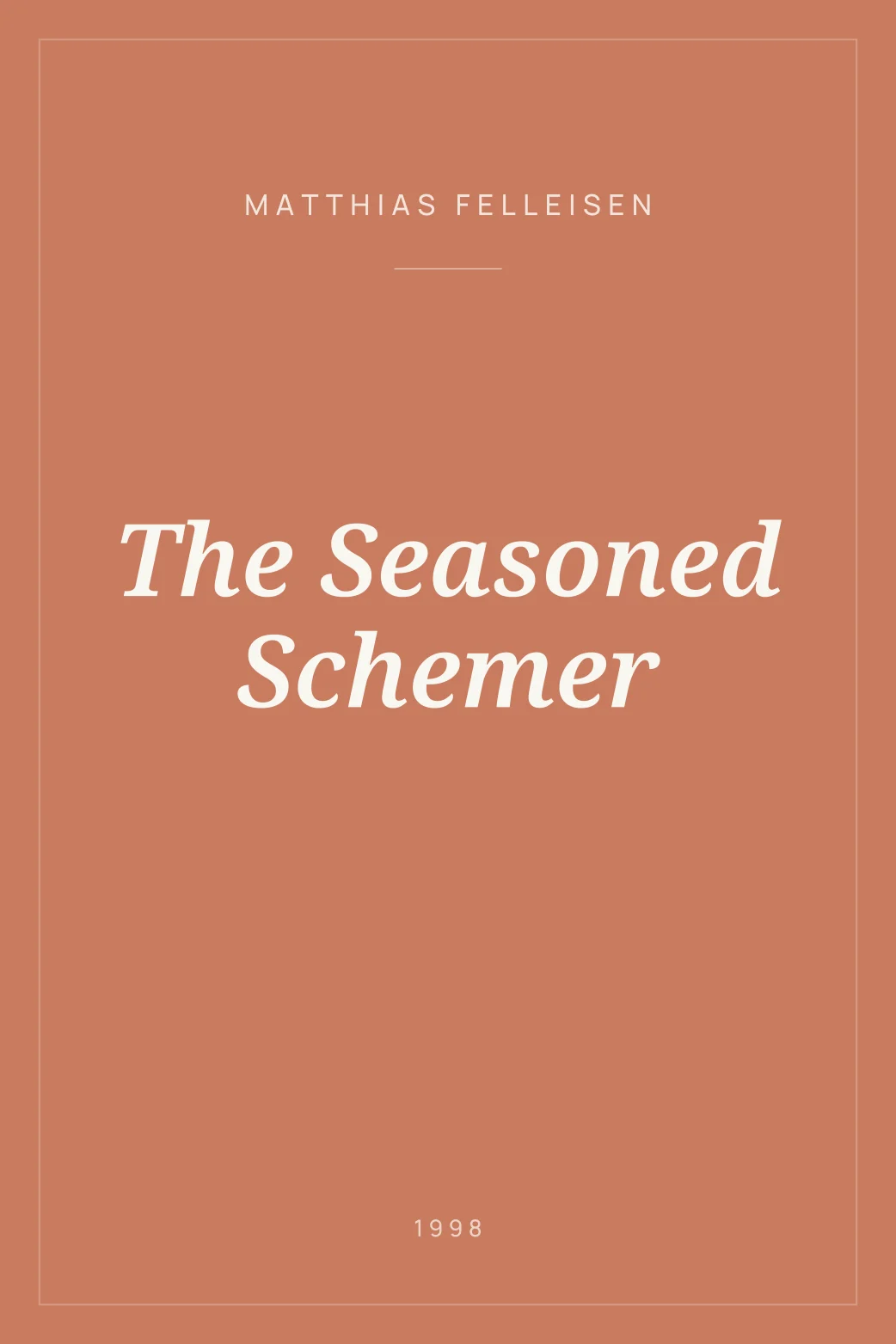 Portada de The Seasoned Schemer