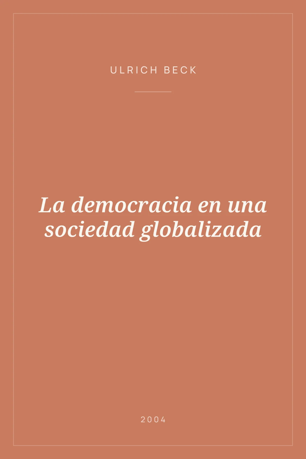Portada de La democracia en una sociedad globalizada