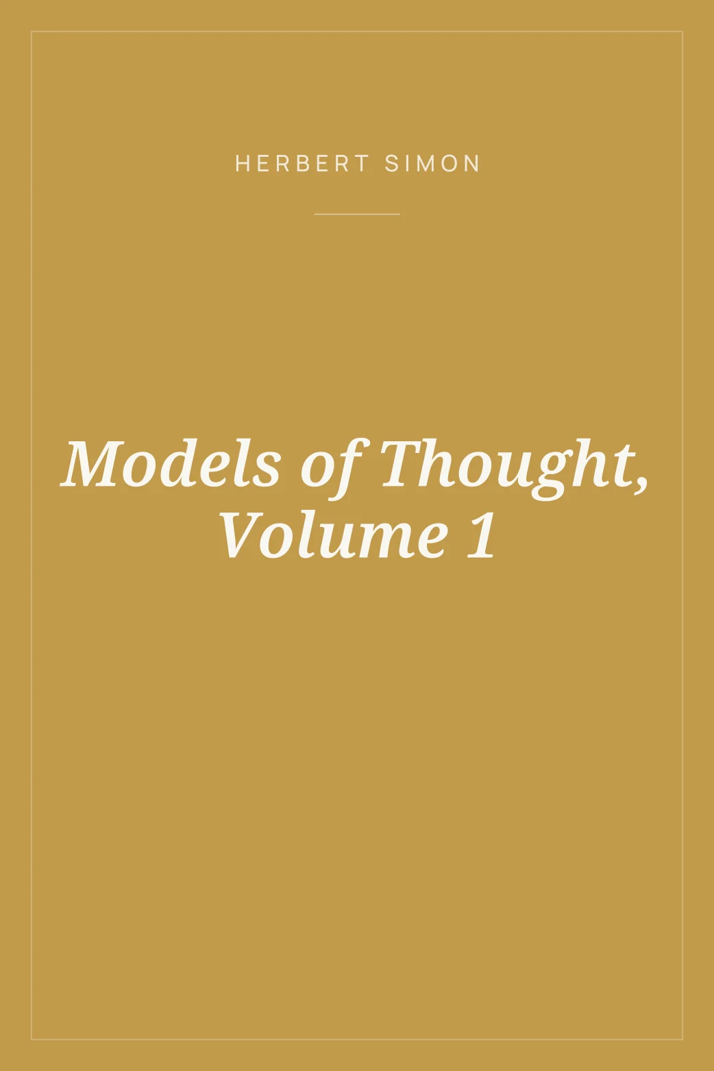 Portada de Models of Thought, Volume 1