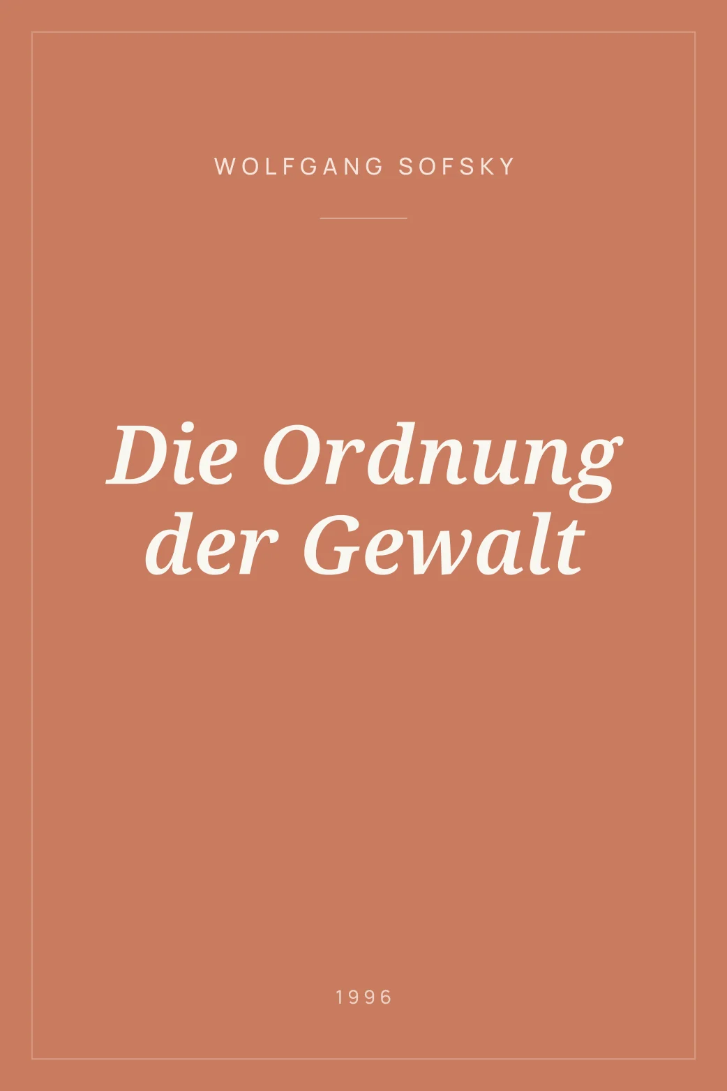 Portada de Die Ordnung der Gewalt
