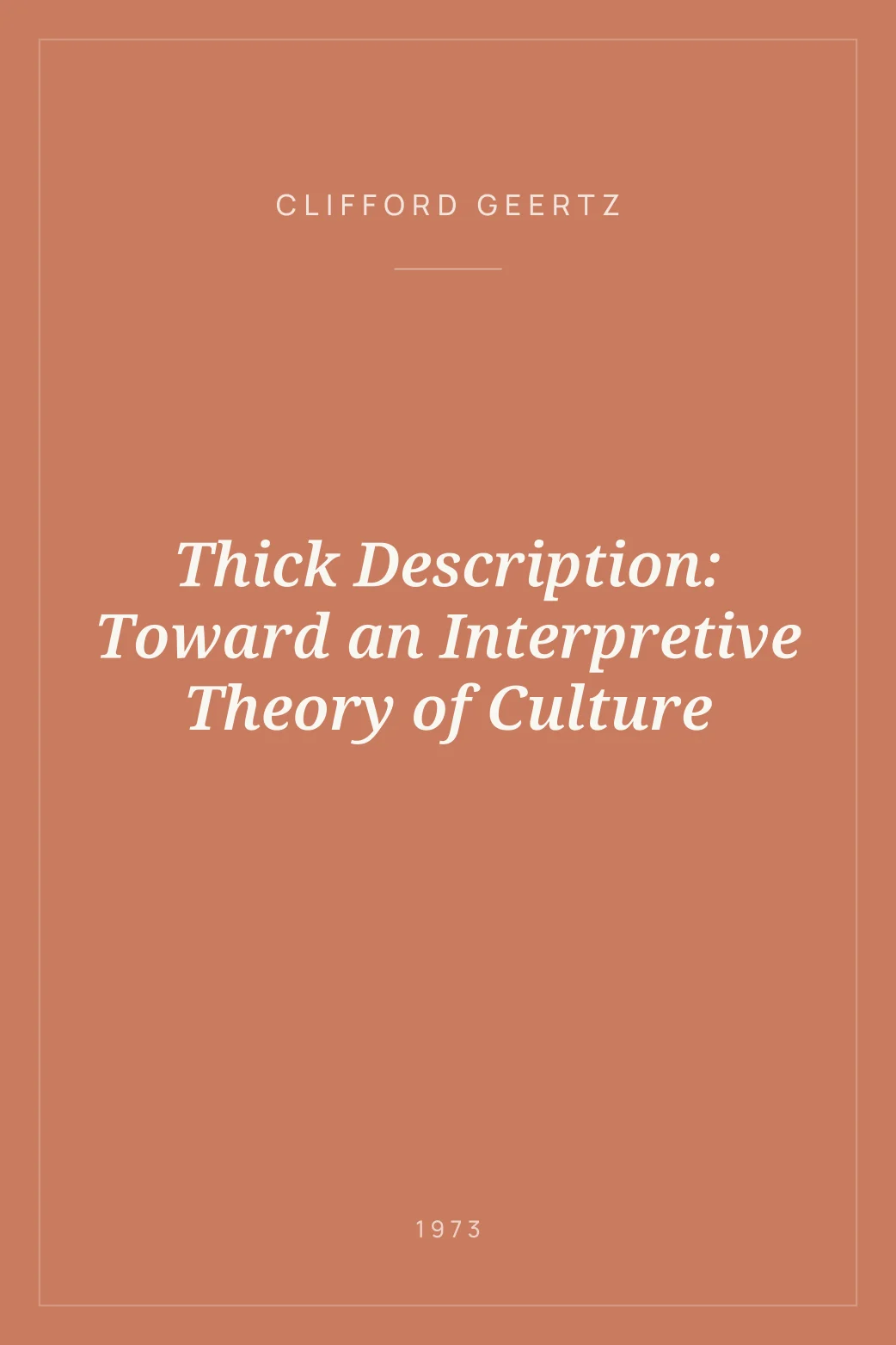 Portada de Thick Description: Toward an Interpretive Theory of Culture