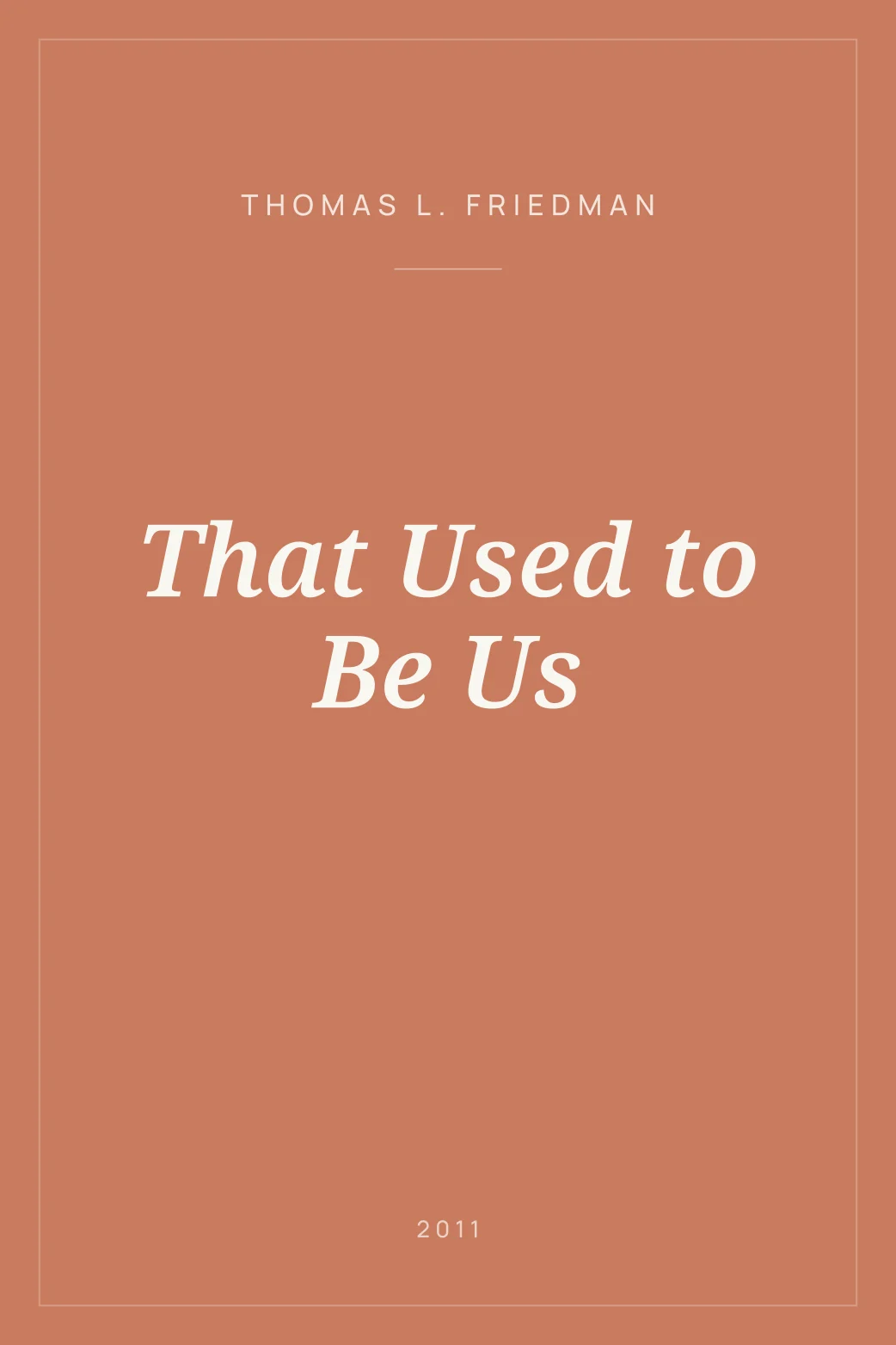 Portada de That Used to Be Us