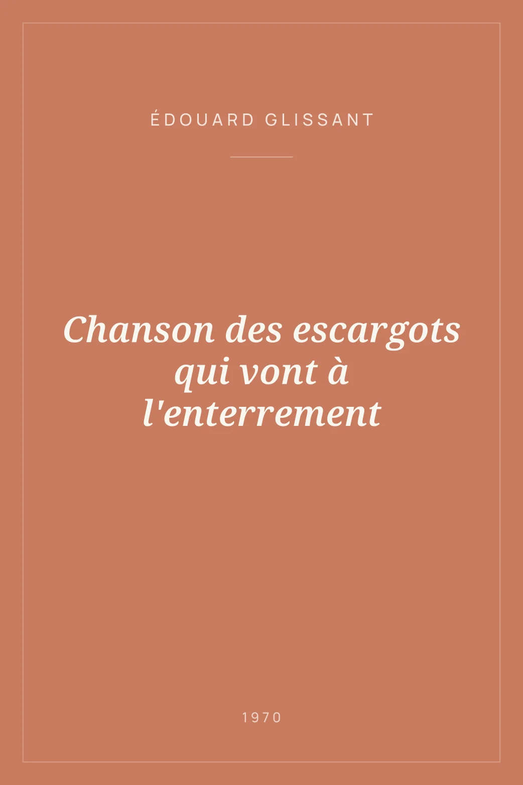 Portada de Chanson des escargots qui vont à l'enterrement